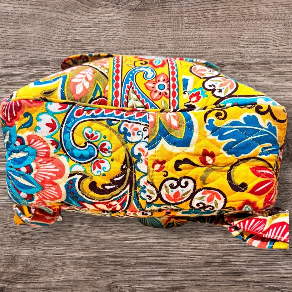 Vera Bradley Provençal Backpack Yellow Paisley Floral - Picture 5 of 8